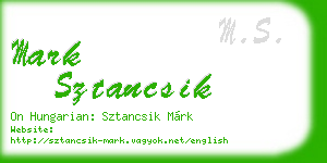 mark sztancsik business card